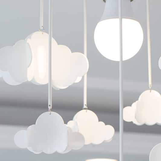 White Floating Cloud Ceiling Mount Light One Light Creative Metallic Ceiling Lamp for Baby Room Clearhalo 'Ceiling Lights' 'Close To Ceiling Lights' 'Close to ceiling' 'Flush mount' 'Industrial Flush Mount' Lighting' 196556