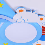 Boys Bedroom Circular Ceiling Mount Light with Cartoon Bear Wood Animal Blue LED Ceiling Lamp Clearhalo 'Ceiling Lights' 'Close To Ceiling Lights' 'Close to ceiling' 'Flush mount' Lighting' 196563