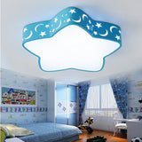 Kid Bedroom Etched Star Flush Mount Light Acrylic Cartoon Led Ceiling Fixture Blue 19.5" Clearhalo 'Ceiling Lights' 'Close To Ceiling Lights' 'Close to ceiling' 'Flush mount' Lighting' 196674