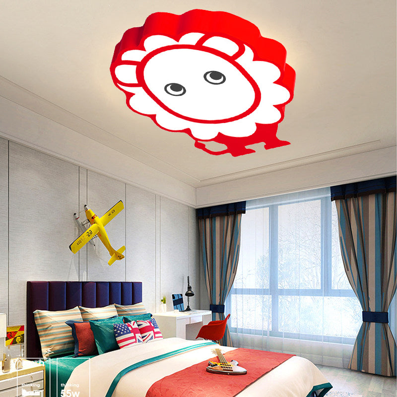 Kindergarten Animal Ceiling Light Fixture Acrylic Cartoon Flush Mount Ceiling Light Red Clearhalo 'Ceiling Lights' 'Close To Ceiling Lights' 'Close to ceiling' Lighting' 196698