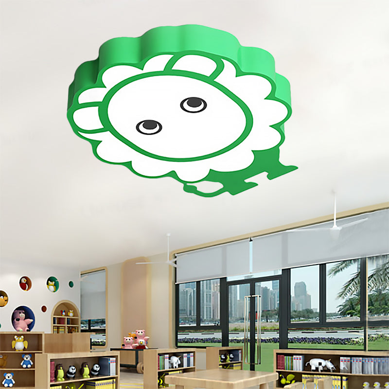 Kindergarten Animal Ceiling Light Fixture Acrylic Cartoon Flush Mount Ceiling Light Green Clearhalo 'Ceiling Lights' 'Close To Ceiling Lights' 'Close to ceiling' Lighting' 196702