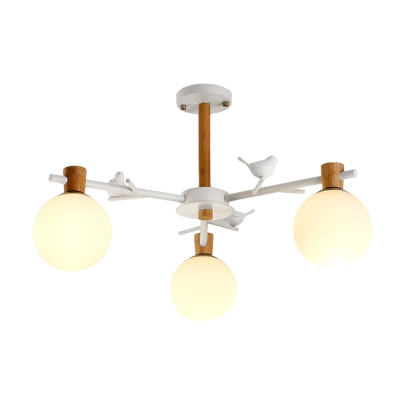 Nordic Fashion Sphere Pendant Lighting Iron Ceiling Pendant Light in White for Dining Room Clearhalo 'Ceiling Lights' 'Chandeliers' Lighting' options 196708