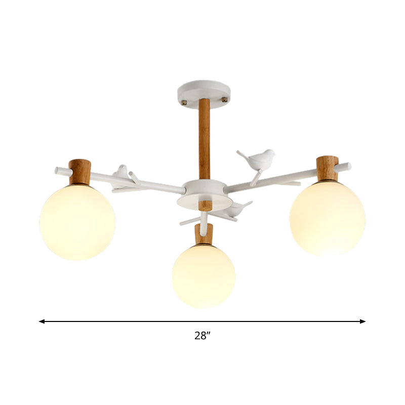 Nordic Fashion Sphere Pendant Lighting Iron Ceiling Pendant Light in White for Dining Room Clearhalo 'Ceiling Lights' 'Chandeliers' Lighting' options 196709
