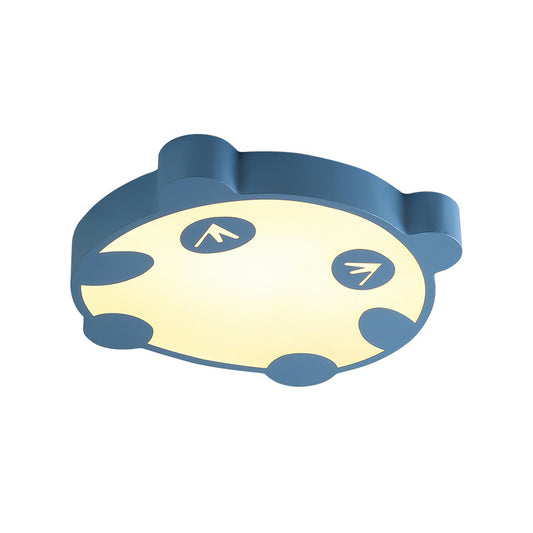 Acrylic Circle Panda Flush Mount Light Macaron Loft LED Ceiling Lamp for Kindergarten Clearhalo 'Ceiling Lights' 'Close To Ceiling Lights' 'Close to ceiling' 'Flush mount' Lighting' 196752