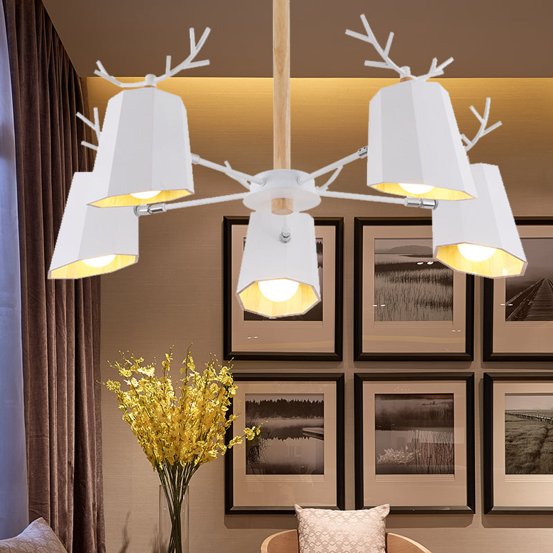 Living Room Tapered Shade Pendant Light with Antlers Pendant Lighting Fixture Metal Modern Nordic Clearhalo 'Ceiling Lights' 'Chandeliers' Lighting' options 196758