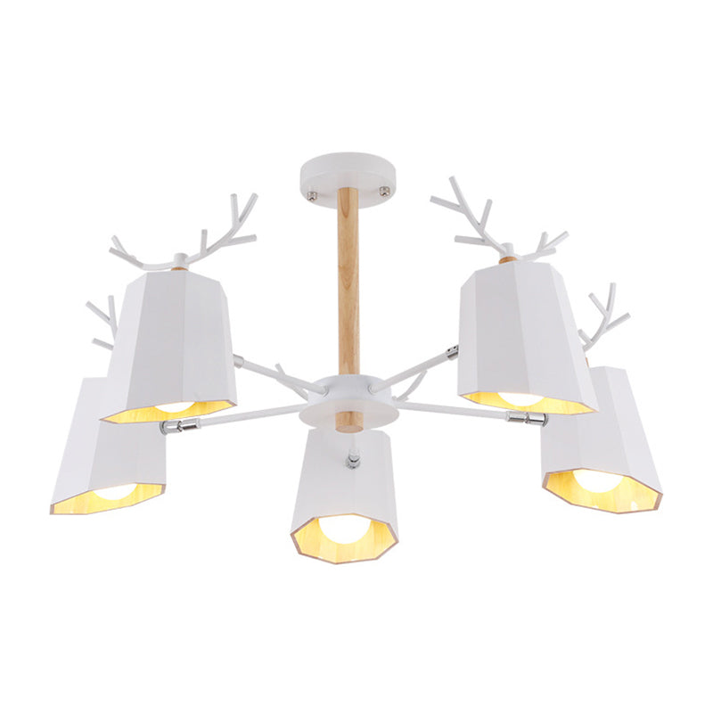 Living Room Tapered Shade Pendant Light with Antlers Pendant Lighting Fixture Metal Modern Nordic Clearhalo 'Ceiling Lights' 'Chandeliers' Lighting' options 196760