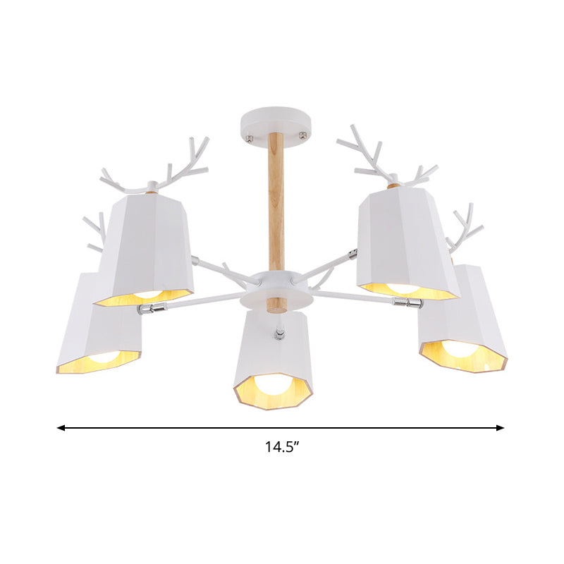 Living Room Tapered Shade Pendant Light with Antlers Pendant Lighting Fixture Metal Modern Nordic Clearhalo 'Ceiling Lights' 'Chandeliers' Lighting' options 196761