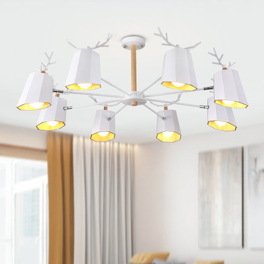 Living Room Tapered Shade Pendant Light with Antlers Pendant Lighting Fixture Metal Modern Nordic Clearhalo 'Ceiling Lights' 'Chandeliers' Lighting' options 196765