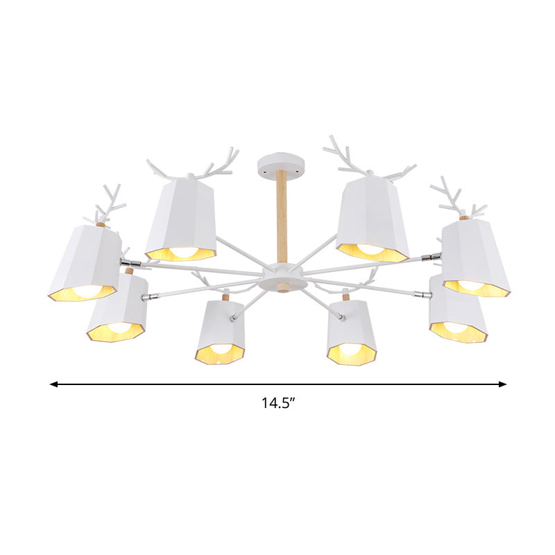 Living Room Tapered Shade Pendant Light with Antlers Pendant Lighting Fixture Metal Modern Nordic Clearhalo 'Ceiling Lights' 'Chandeliers' Lighting' options 196768