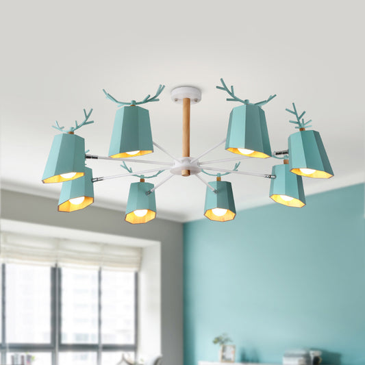Living Room Tapered Shade Pendant Light with Antlers Pendant Lighting Fixture Metal Modern Nordic Clearhalo 'Ceiling Lights' 'Chandeliers' Lighting' options 196769