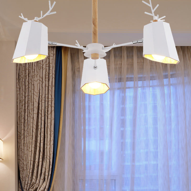 Living Room Tapered Shade Pendant Light with Antlers Pendant Lighting Fixture Metal Modern Nordic Clearhalo 'Ceiling Lights' 'Chandeliers' Lighting' options 196772