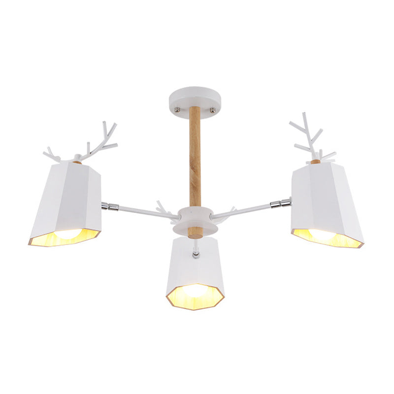 Living Room Tapered Shade Pendant Light with Antlers Pendant Lighting Fixture Metal Modern Nordic Clearhalo 'Ceiling Lights' 'Chandeliers' Lighting' options 196774