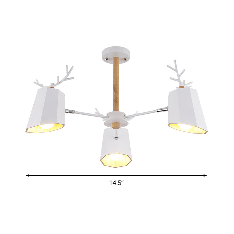 Living Room Tapered Shade Pendant Light with Antlers Pendant Lighting Fixture Metal Modern Nordic Clearhalo 'Ceiling Lights' 'Chandeliers' Lighting' options 196775