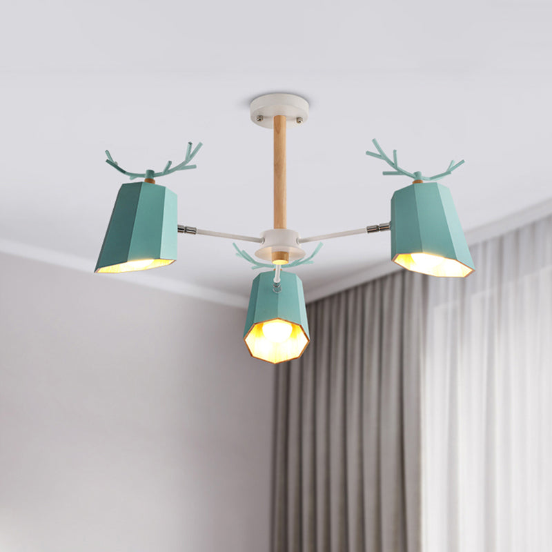 Living Room Tapered Shade Pendant Light with Antlers Pendant Lighting Fixture Metal Modern Nordic Clearhalo 'Ceiling Lights' 'Chandeliers' Lighting' options 196776