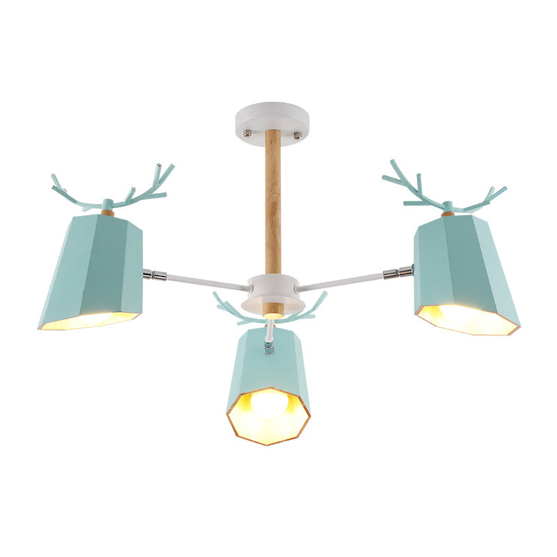 Living Room Tapered Shade Pendant Light with Antlers Pendant Lighting Fixture Metal Modern Nordic Clearhalo 'Ceiling Lights' 'Chandeliers' Lighting' options 196778