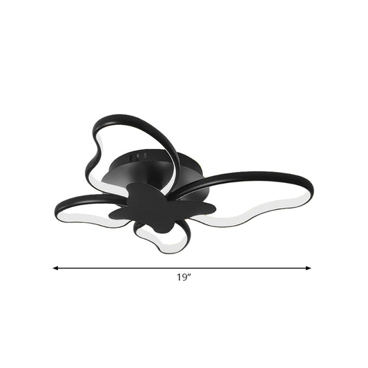 Bedroom Butterfly Shape LED Ceiling Light Acrylic Modern Flush Mount Ceiling Light Clearhalo 'Ceiling Lights' 'Close To Ceiling Lights' 'Close to ceiling' 'Semi-flushmount' Lighting' 196811