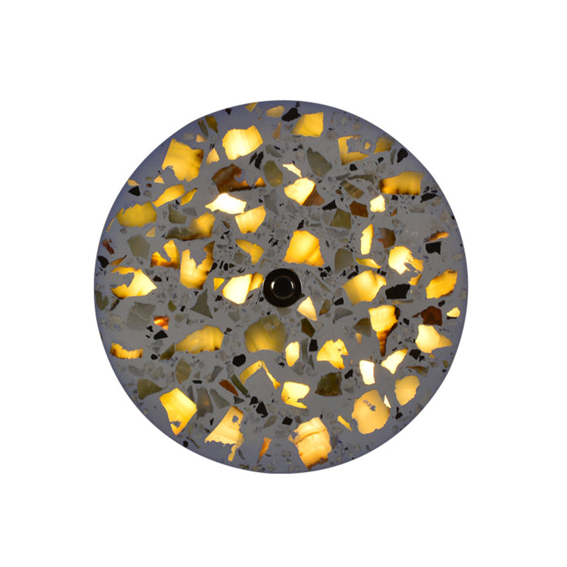 Terrazzo Disk LED Wall Light Art Deco Black/Red/Blue Flush Mount Wall Sconce for Living Room Clearhalo 'Modern wall lights' 'Modern' 'Wall Lamps & Sconces' 'Wall Lights' Lighting' 1968186