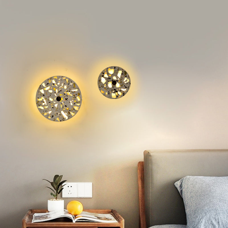 Terrazzo Disk LED Wall Light Art Deco Black/Red/Blue Flush Mount Wall Sconce for Living Room Clearhalo 'Modern wall lights' 'Modern' 'Wall Lamps & Sconces' 'Wall Lights' Lighting' 1968191