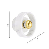 White-Gold Circle Sconce Lighting Designer 1 Bulb Marble Wall Mounted Light Fixture Clearhalo 'Cast Iron' 'Glass' 'Industrial' 'Modern wall lights' 'Modern' 'Tiffany' 'Traditional wall lights' 'Wall Lamps & Sconces' 'Wall Lights' Lighting' 1968208