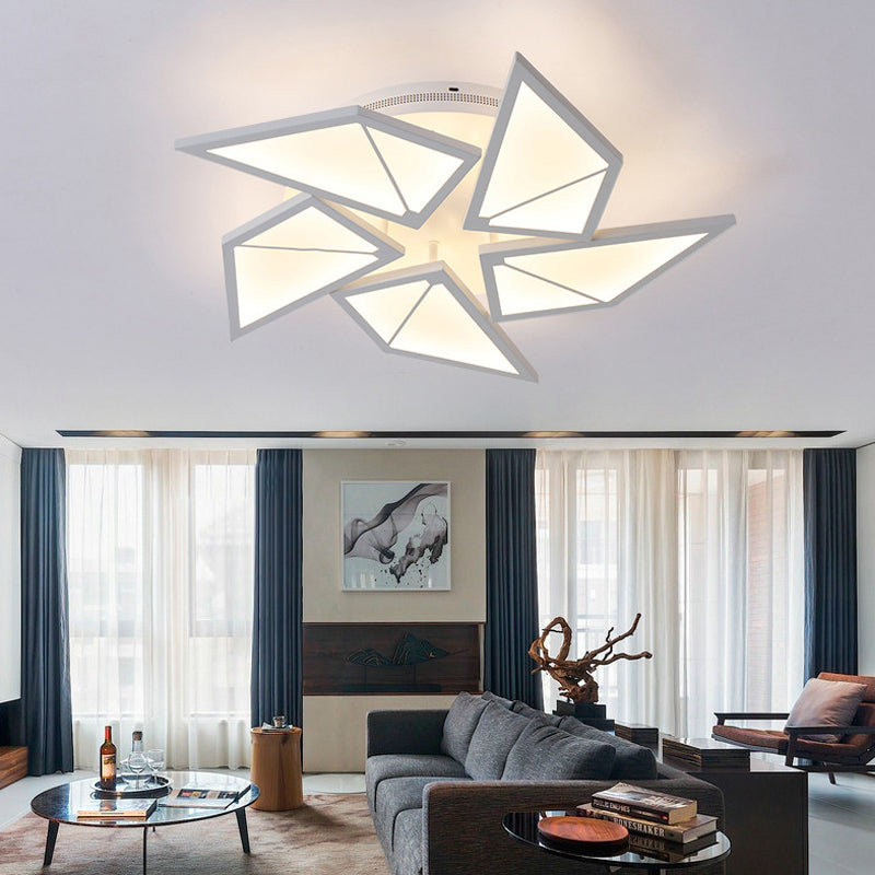 Acrylic Tangram-Shaped Flush Ceiling Light Baby Room Creative LED Ceiling Lamp in White 5 White White Clearhalo 'Ceiling Lights' 'Close To Ceiling Lights' 'Close to ceiling' 'Flush mount' Lighting' 196831