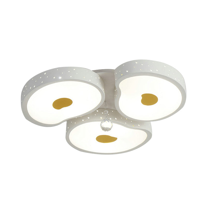 Acrylic Petal Ceiling Mount Light with Crystal Ball Kids LED Ceiling Lamp in White for Living Room Clearhalo 'Ceiling Lights' 'Close To Ceiling Lights' 'Close to ceiling' 'Flush mount' Lighting' 196844