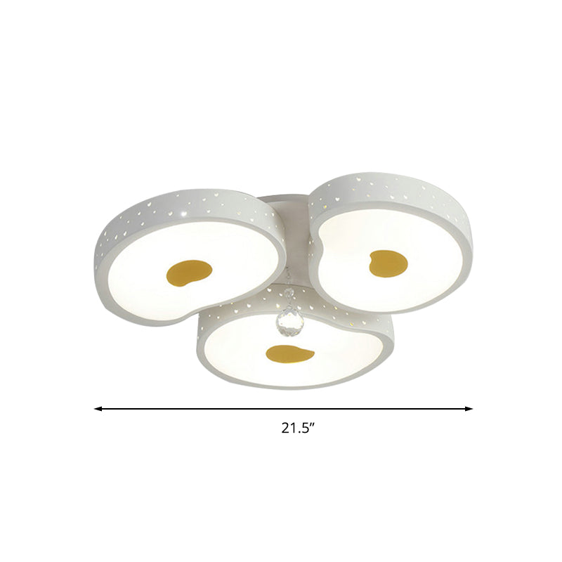 Acrylic Petal Ceiling Mount Light with Crystal Ball Kids LED Ceiling Lamp in White for Living Room Clearhalo 'Ceiling Lights' 'Close To Ceiling Lights' 'Close to ceiling' 'Flush mount' Lighting' 196845