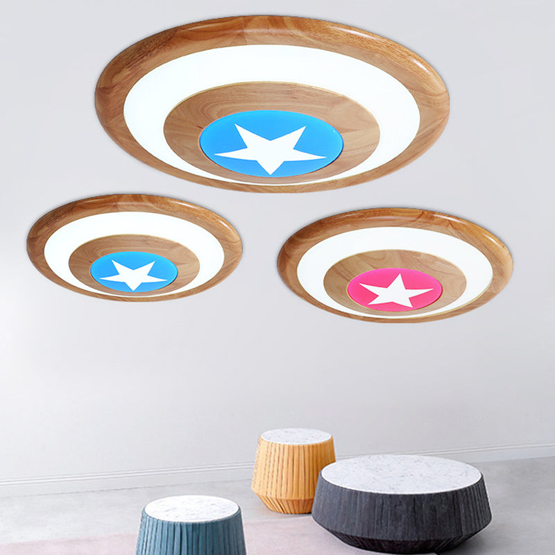 Nordic Circle Flushmount Light with Star Acrylic LED Ceiling Light for Baby Bedroom Clearhalo 'Ceiling Lights' 'Close To Ceiling Lights' 'Close to ceiling' 'Flush mount' Lighting' 196865