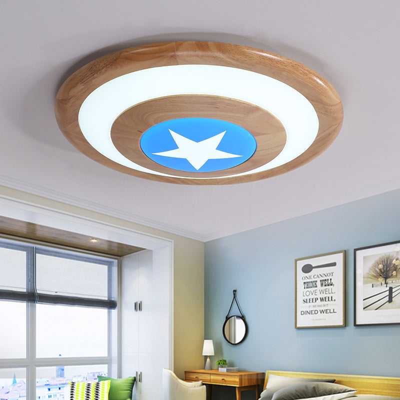 Nordic Circle Flushmount Light with Star Acrylic LED Ceiling Light for Baby Bedroom Blue Clearhalo 'Ceiling Lights' 'Close To Ceiling Lights' 'Close to ceiling' 'Flush mount' Lighting' 196866