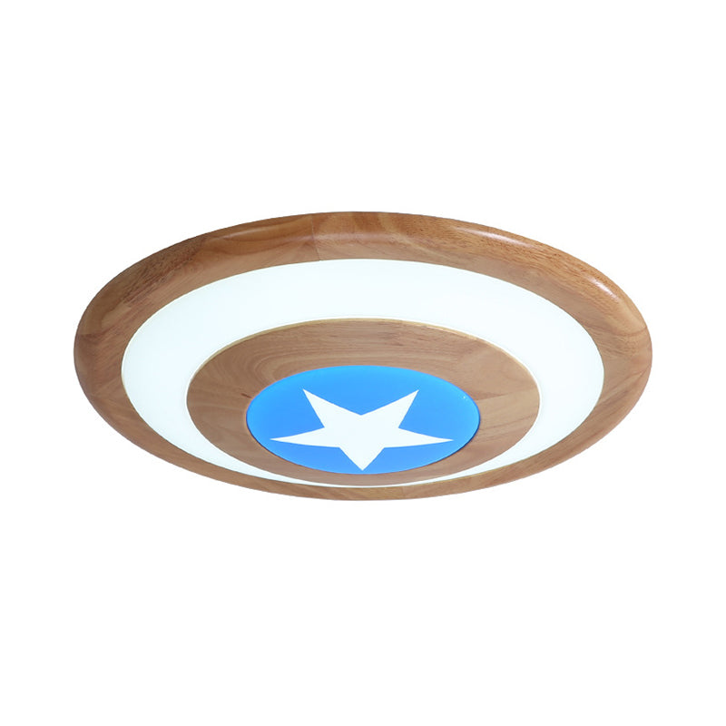 Nordic Circle Flushmount Light with Star Acrylic LED Ceiling Light for Baby Bedroom Clearhalo 'Ceiling Lights' 'Close To Ceiling Lights' 'Close to ceiling' 'Flush mount' Lighting' 196867