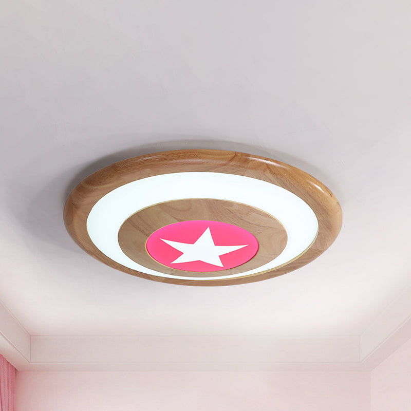 Nordic Circle Flushmount Light with Star Acrylic LED Ceiling Light for Baby Bedroom Clearhalo 'Ceiling Lights' 'Close To Ceiling Lights' 'Close to ceiling' 'Flush mount' Lighting' 196872