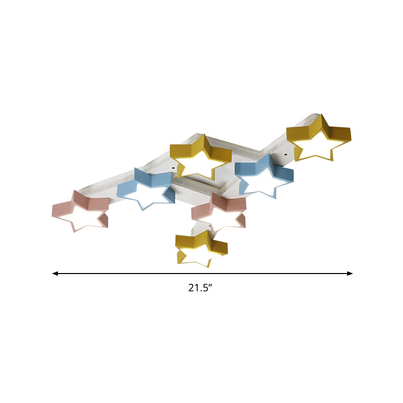 Starry Child Bedroom Ceiling Lamp Acrylic 7 Head Macron Style Multi-Color Flush Ceiling Light Clearhalo 'Ceiling Lights' 'Close To Ceiling Lights' 'Close to ceiling' 'Flush mount' Lighting' 196910