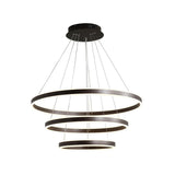Black Circular Chandelier Light Simple 3 Lights Acrylic LED Suspension Pendant over Dining Table Clearhalo 'Ceiling Lights' 'Chandeliers' 'Modern Chandeliers' 'Modern' Lighting' 1969274