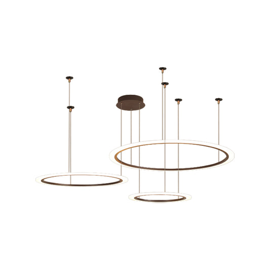 Small/Large 3/4 Tiers Ceiling Pendant Lamp Creative Modern Acrylic Coffee LED Chandelier Light Fixture Clearhalo 'Ceiling Lights' 'Chandeliers' 'Modern Chandeliers' 'Modern' Lighting' 1969350