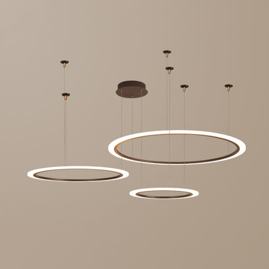Small/Large 3/4 Tiers Ceiling Pendant Lamp Creative Modern Acrylic Coffee LED Chandelier Light Fixture Clearhalo 'Ceiling Lights' 'Chandeliers' 'Modern Chandeliers' 'Modern' Lighting' 1969351