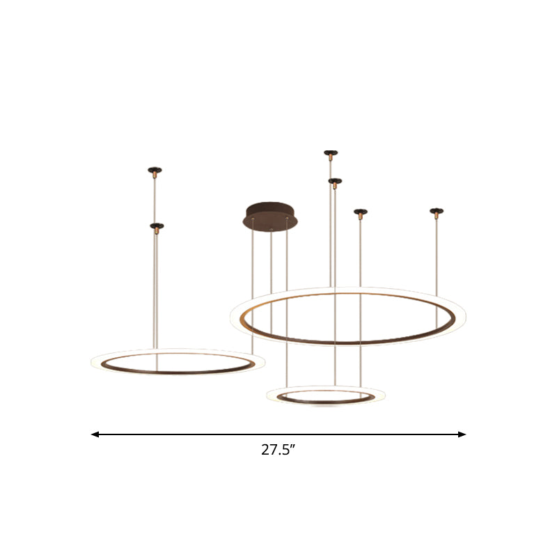 Small/Large 3/4 Tiers Ceiling Pendant Lamp Creative Modern Acrylic Coffee LED Chandelier Light Fixture Clearhalo 'Ceiling Lights' 'Chandeliers' 'Modern Chandeliers' 'Modern' Lighting' 1969352