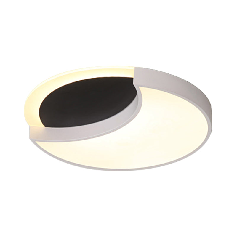 Modern Black&White Ceiling Lamp Eclipse Metal Acrylic LED Flush Ceiling Light for Kindergarten Clearhalo 'Ceiling Lights' 'Close To Ceiling Lights' 'Close to ceiling' 'Flush mount' Lighting' 196956