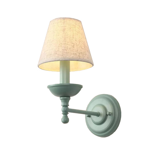 Tapered Shade Corridor Wall Sconce Metal 1 Light Nordic Style Wall Light in Green Clearhalo 'Wall Lamps & Sconces' 'Wall Lights' Lighting' 196961