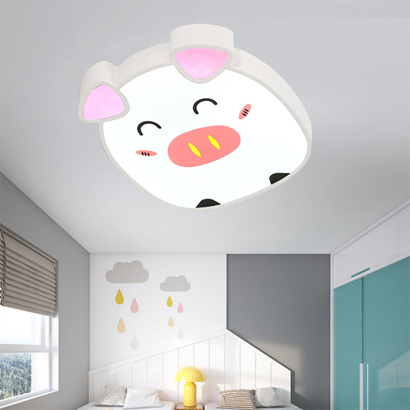 Animal White Ceiling Mount Light Acrylic Cartoon LED Flush Ceiling Lights for Kid Bedroom White C Clearhalo 'Ceiling Lights' 'Close To Ceiling Lights' 'Close to ceiling' 'Flush mount' Lighting' 196963