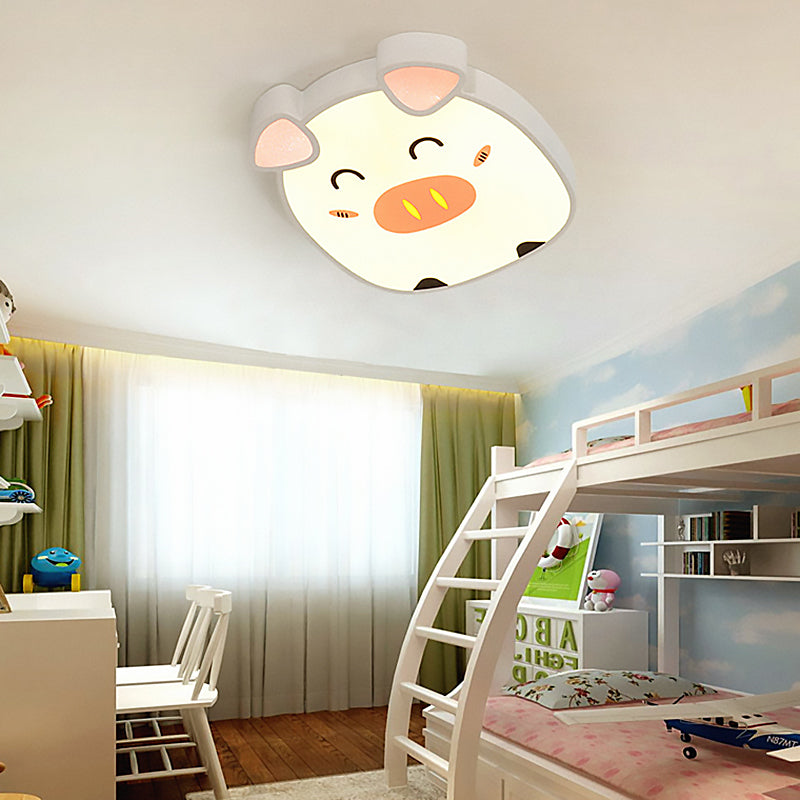 Animal White Ceiling Mount Light Acrylic Cartoon LED Flush Ceiling Lights for Kid Bedroom Clearhalo 'Ceiling Lights' 'Close To Ceiling Lights' 'Close to ceiling' 'Flush mount' Lighting' 196964