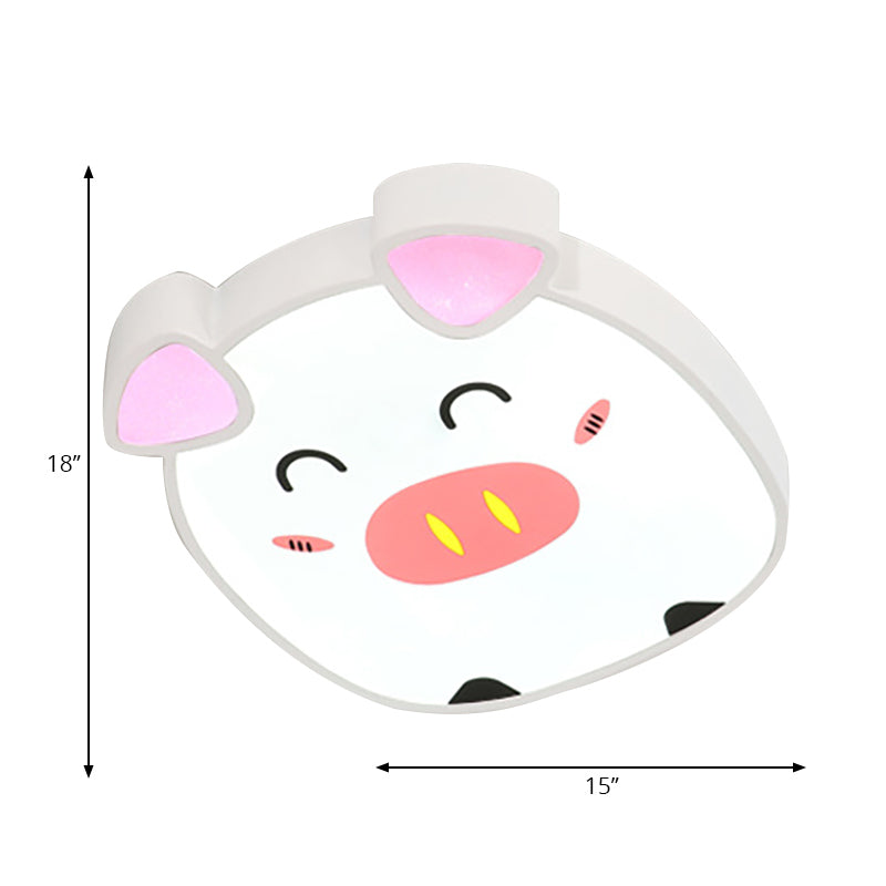 Animal White Ceiling Mount Light Acrylic Cartoon LED Flush Ceiling Lights for Kid Bedroom Clearhalo 'Ceiling Lights' 'Close To Ceiling Lights' 'Close to ceiling' 'Flush mount' Lighting' 196966