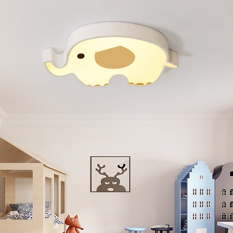 Animal White Ceiling Mount Light Acrylic Cartoon LED Flush Ceiling Lights for Kid Bedroom White A Clearhalo 'Ceiling Lights' 'Close To Ceiling Lights' 'Close to ceiling' 'Flush mount' Lighting' 196967