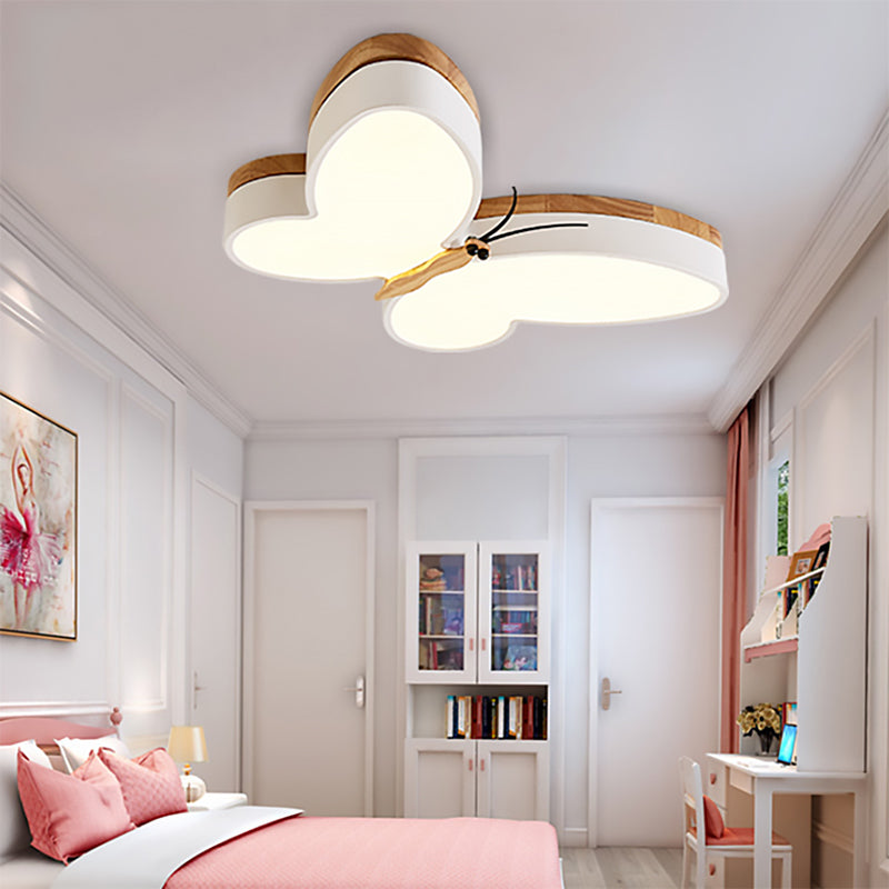 Butterfly Shape Living Room LED Ceiling Light Acrylic Contemporary Flush Mount Ceiling Light White Clearhalo 'Ceiling Lights' 'Close To Ceiling Lights' 'Close to ceiling' 'Flush mount' Lighting' 196979