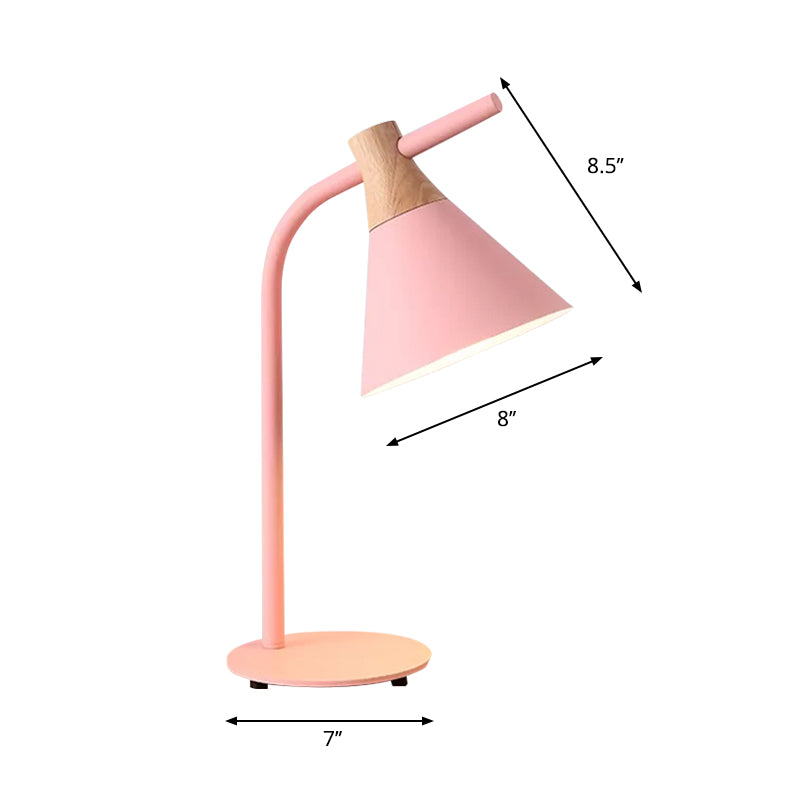 Nordic Funnel Reading Light Single Head Metal Desk Light for Study Room Dormitory Clearhalo 'Lamps' 'Table Lamps' Lighting' 196992