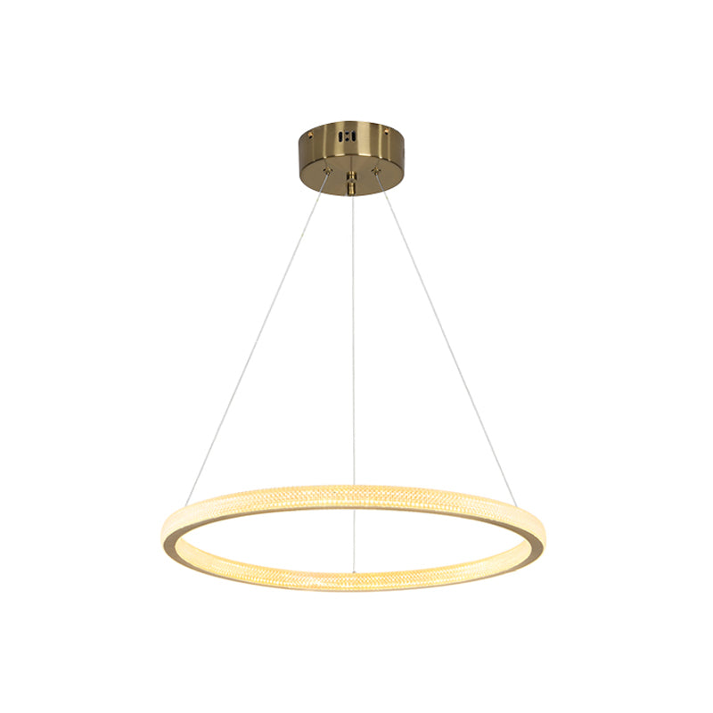 1/3/4-Tier Circle Acrylic Suspension Pendant Minimalism Brass LED Chandelier Light Fixture Clearhalo 'Ceiling Lights' 'Chandeliers' 'Modern Chandeliers' 'Modern' Lighting' 1969948