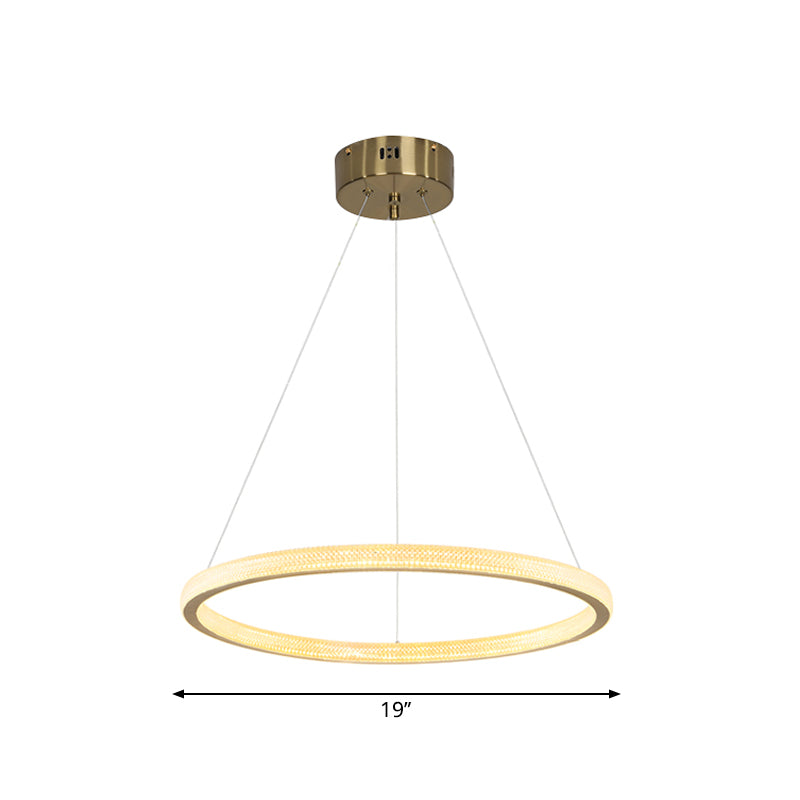 1/3/4-Tier Circle Acrylic Suspension Pendant Minimalism Brass LED Chandelier Light Fixture Clearhalo 'Ceiling Lights' 'Chandeliers' 'Modern Chandeliers' 'Modern' Lighting' 1969949