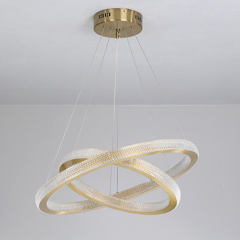 1/3/4-Tier Circle Acrylic Suspension Pendant Minimalism Brass LED Chandelier Light Fixture Clearhalo 'Ceiling Lights' 'Chandeliers' 'Modern Chandeliers' 'Modern' Lighting' 1969951