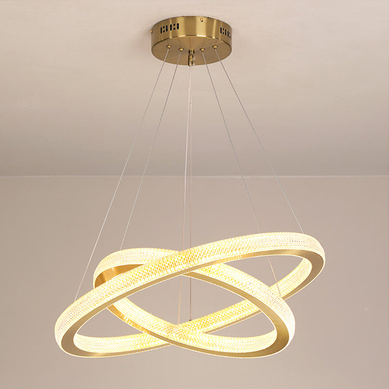 1/3/4-Tier Circle Acrylic Suspension Pendant Minimalism Brass LED Chandelier Light Fixture Clearhalo 'Ceiling Lights' 'Chandeliers' 'Modern Chandeliers' 'Modern' Lighting' 1969952