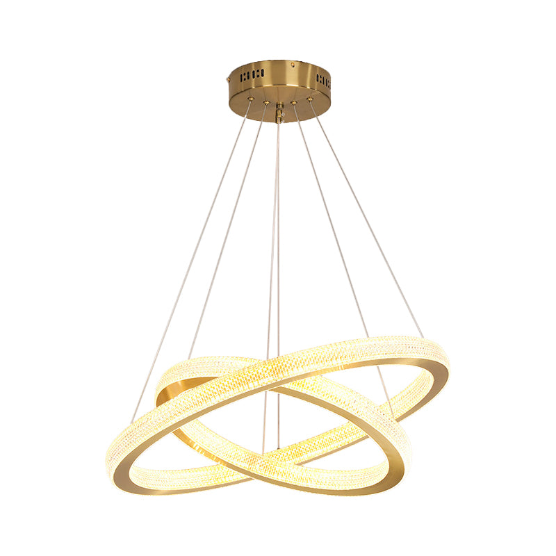 1/3/4-Tier Circle Acrylic Suspension Pendant Minimalism Brass LED Chandelier Light Fixture Clearhalo 'Ceiling Lights' 'Chandeliers' 'Modern Chandeliers' 'Modern' Lighting' 1969953