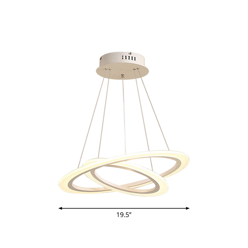 Acrylic 2/3-Tiered LED Chandelier Modern Style Coffee Small/Large Hoop Pendant Light Kit Clearhalo 'Ceiling Lights' 'Chandeliers' 'Modern Chandeliers' 'Modern' Lighting' 1969980