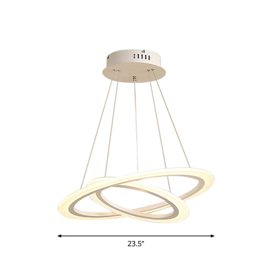 Acrylic 2/3-Tiered LED Chandelier Modern Style Coffee Small/Large Hoop Pendant Light Kit Clearhalo 'Ceiling Lights' 'Chandeliers' 'Modern Chandeliers' 'Modern' Lighting' 1969981
